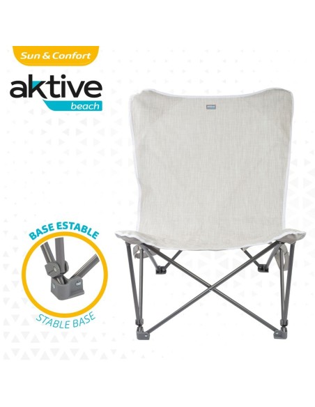 Chaise de camping pliante Aktive Beige 78 x 90 x 76 cm (4 Unités)
