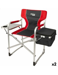 Chaise de camping pliante Aktive Gris Rouge 61 x 92 x 52 cm (2 Unités)