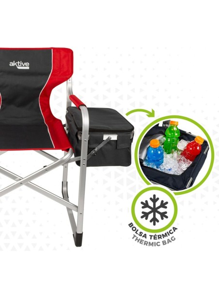 Chaise de camping pliante Aktive Gris Rouge 61 x 92 x 52 cm (2 Unités)