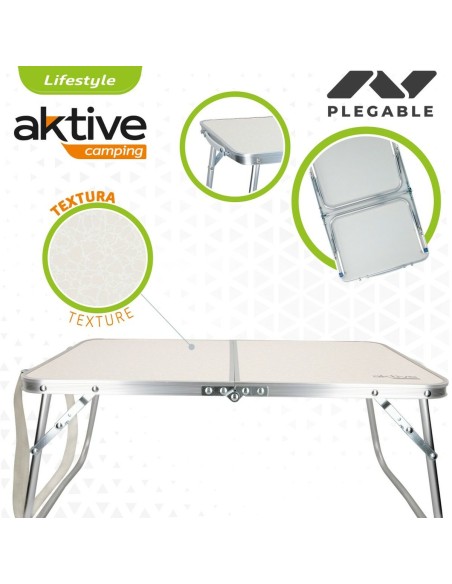 Table Piable Aktive Crème 60 x 25 x 40 cm (4 Unités)