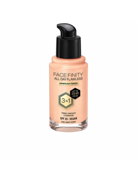 Base de Maquillage Crémeuse Max Factor Face Finity All Day Flawless 3-en-1 Spf 20 Nº C40 Light ivory 30 ml