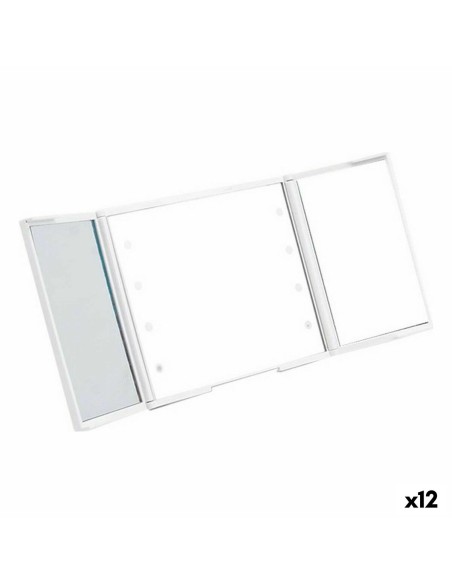 Miroir de Poche Berilo YXL2150-CC01 Blanc ABS 1,5 x 9,5 x 11,5 cm Lumière LED (12 Unités)