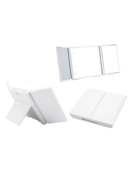 Miroir de Poche Berilo YXL2150-CC01 Blanc ABS 1,5 x 9,5 x 11,5 cm Lumière LED (12 Unités)
