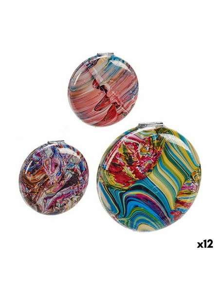Miroir de Poche Verre Plastique 8 x 2,4 x 8 cm (12 Unités)