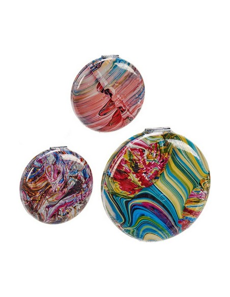 Miroir de Poche Verre Plastique 8 x 2,4 x 8 cm (12 Unités)