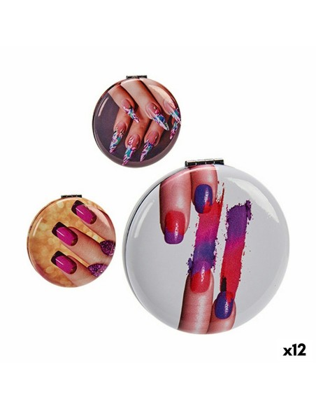 Miroir de Poche Verre Plastique 8 x 2,4 x 8 cm (12 Unités)