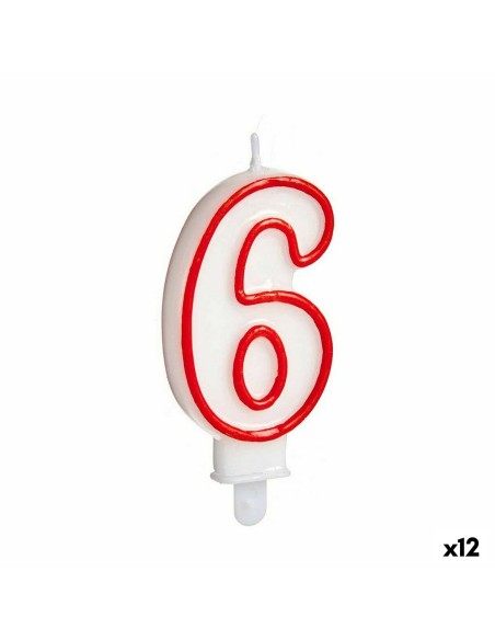 Bougie Anniversaire Numéro 6 (12 Unités)