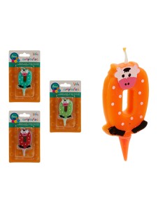 Bougie Anniversaire animaux Numéro 0 (12 Unités) 2
