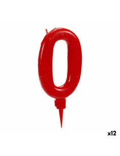 Bougie Anniversaire Rouge Numéro 0 (12 Unités)