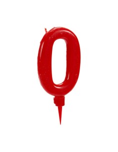Bougie Anniversaire Rouge Numéro 0 (12 Unités) 2