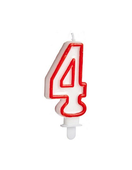Bougie Anniversaire Numéro 4 (12 Unités)