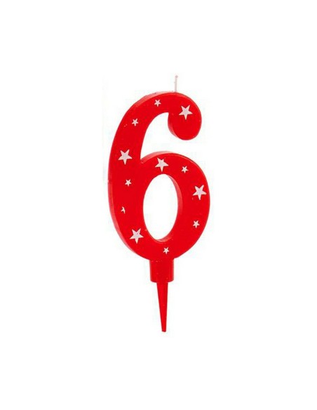 Bougie Anniversaire Numéro 6 (12 Unités)
