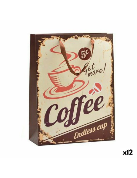 Sac en papier Hotdog & Coffee 8,5 x 24 x 18 cm (12 Unités)