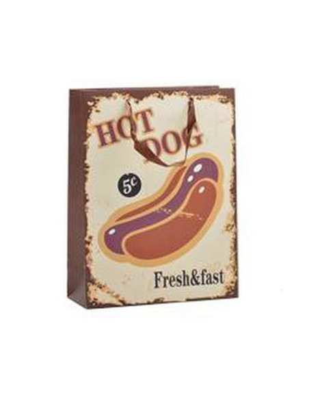 Sac en papier Hotdog & Coffee 8,5 x 24 x 18 cm (12 Unités)