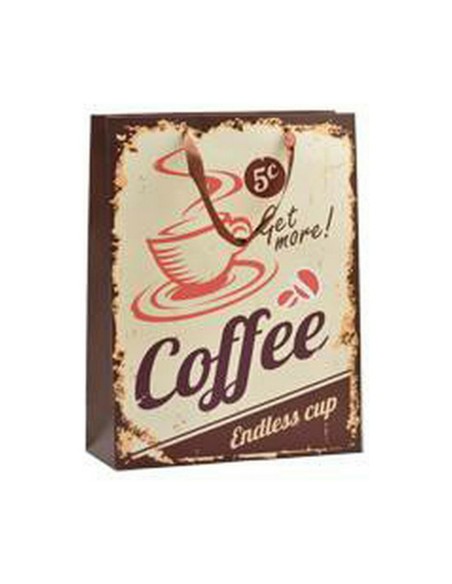 Sac en papier Hotdog & Coffee 10 x 33 x 25,5 cm (12 Unités)