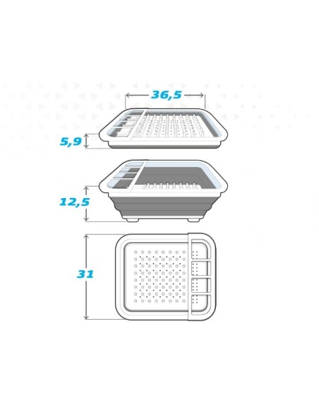 Égouttoir Pliable de Cuisine Aktive 6 Unités