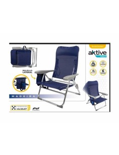 Chaise de Plage Aktive Madeira Blue marine 46 x 58 x 87 cm 2