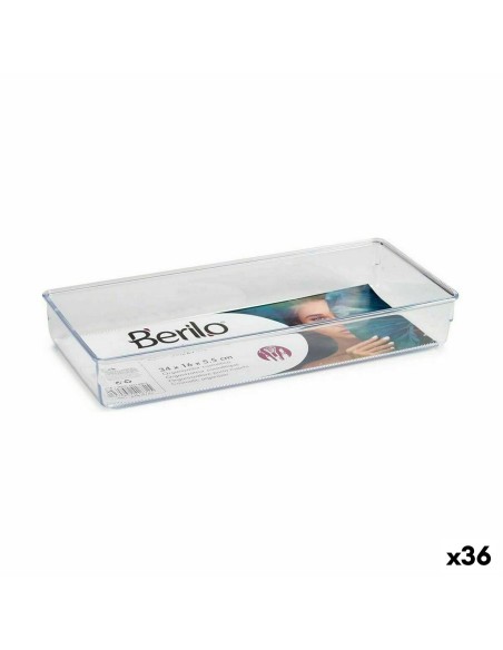 Organisateur polyvalent Berilo CH99113 Transparent Plastique 15,5 x 5,5 x 34,5 cm Polyvalents (36 Unités)