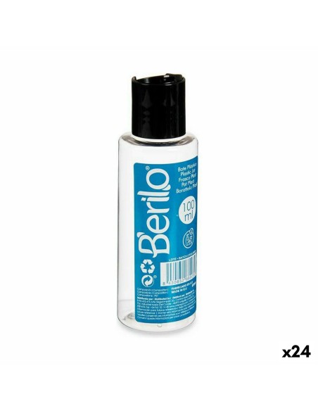 Distributeur de Liquides pour le Voyage Berilo SE1541-VERTIDOR Noir Transparent Plastique 100 ml (24 Unités)