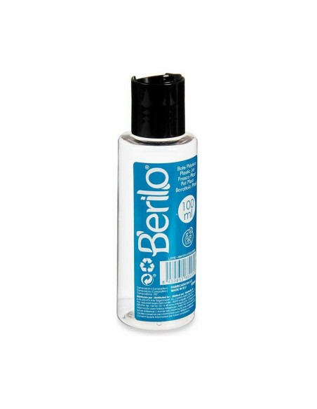 Distributeur de Liquides pour le Voyage Berilo SE1541-VERTIDOR Noir Transparent Plastique 100 ml (24 Unités)