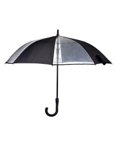 Parapluie Noir Transparent Métal Tissu 96 x 96 x 84,5 cm (24 Unités) 2