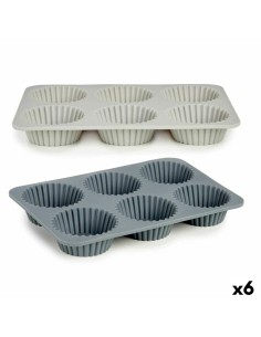 Moules à Muffins Kinvara HH341 Gris clair Gris foncé 25,5 x 3 x 17,5 cm Madeleines (6 Unités)