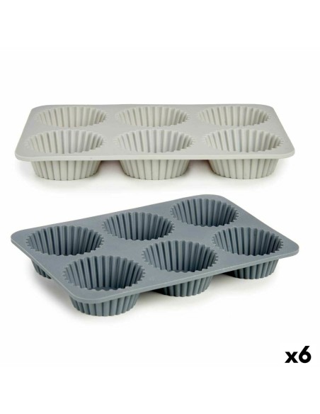 Moules à Muffins Kinvara HH341 Gris clair Gris foncé 25,5 x 3 x 17,5 cm Madeleines (6 Unités)