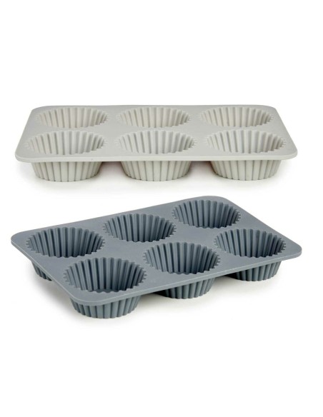 Moules à Muffins Kinvara HH341 Gris clair Gris foncé 25,5 x 3 x 17,5 cm Madeleines (6 Unités)