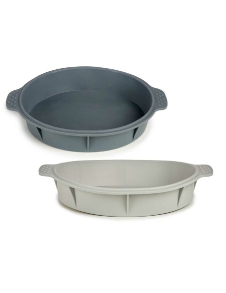 Moule à pâtisserie Kinvara HH156 Gris clair Gris foncé Silicone 30 x 4,5 x 26 cm Rond (6 Unités)