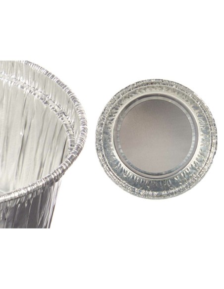 Moule à flan Kinvara 30228 Argenté Aluminium 8,5 x 8 x 8,5 cm Jetable Rond (12 Unités)