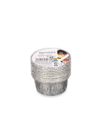 Moule à flan Kinvara 30228 Argenté Aluminium 8,5 x 8 x 8,5 cm Jetable Rond (12 Unités)