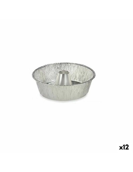 Moule à flan Kinvara 30287C Argenté Aluminium 25 x 7,7 x 25 cm Jetable Flan (12 Unités)