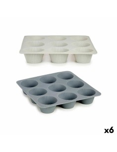 Moules à Muffins Kinvara HH421 Gris clair Gris foncé 22 x 3 x 22 cm Madeleines (6 Unités)