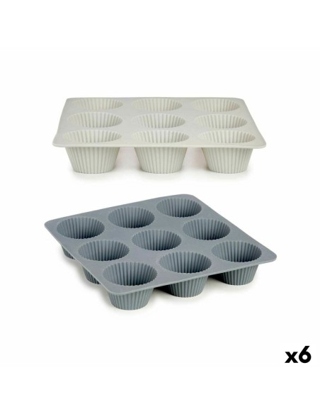 Moules à Muffins Kinvara HH421 Gris clair Gris foncé 22 x 3 x 22 cm Madeleines (6 Unités)