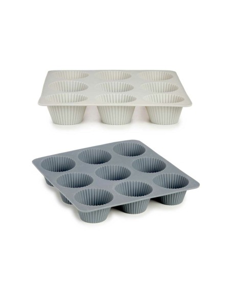 Moules à Muffins Kinvara HH421 Gris clair Gris foncé 22 x 3 x 22 cm Madeleines (6 Unités)