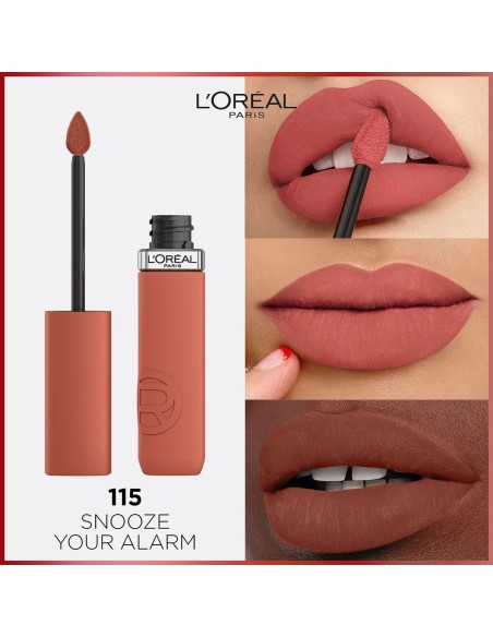 Rouge à lèvres liquide L'Oreal Make Up Infaillible Matte Resistance Snooze your ala Nº 115 (1 Unités)