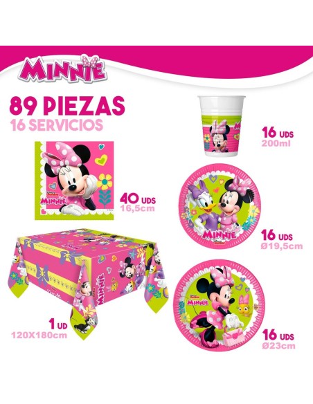 Set d'articles de fête Minnie Mouse Happy Deluxe 89 Pièces 16