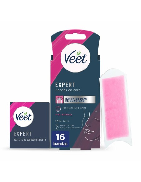 Bandes Épilatoire Faciales Veet Expert (16 Unités)