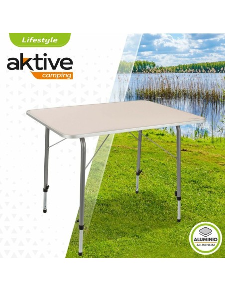 Table Aktive 80 x 60 cm Blanc Pliable De Camping