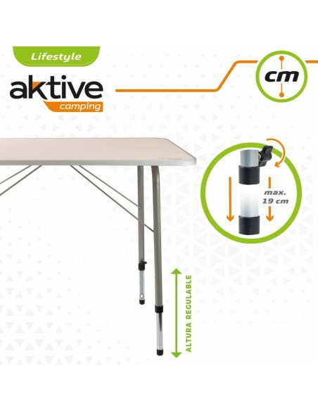 Table Aktive 80 x 60 cm Blanc Pliable De Camping
