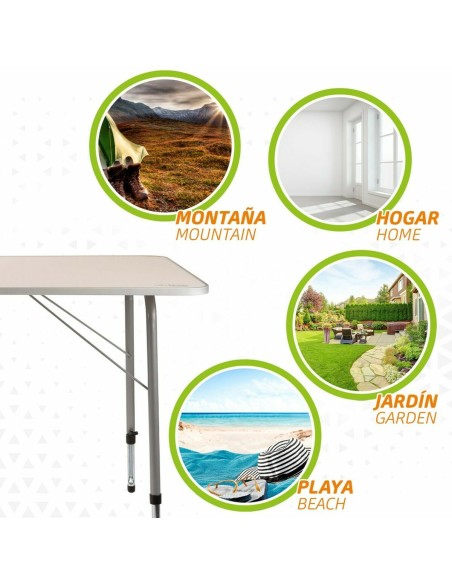 Table Aktive 80 x 60 cm Blanc Pliable De Camping