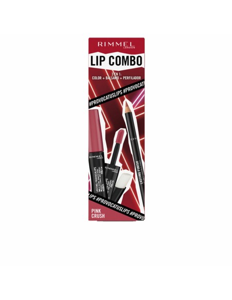 Set de Maquillage Rimmel London Lip Combo 3 Pièces Pink Crush