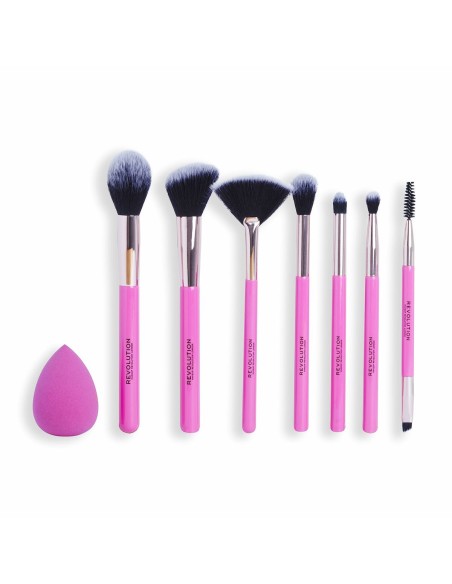 Kit de broche de maquillage Revolution Make Up The Brush Edit Rose 8 Pièces