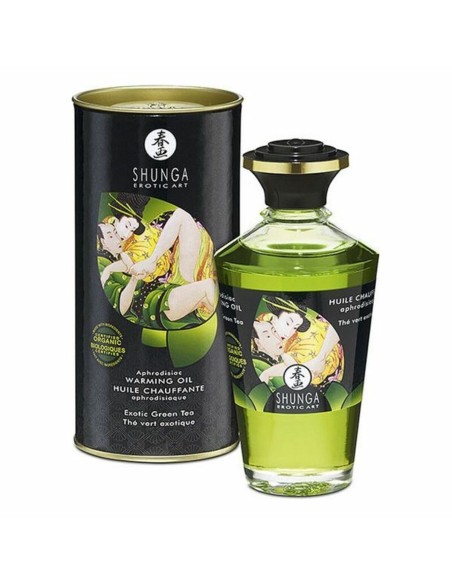 Huile de massage érotique Shunga CC812100 Thé vert (100 ml)