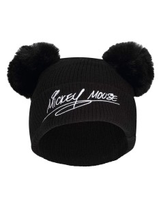 Chapeau Mickey Mouse Double Pom Noir