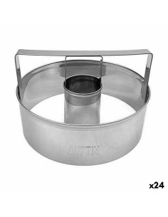 Moule pour four Quttin Argenté Acier Donuts Ø 10 cm 10 x 3,5 cm (24 Unités)
