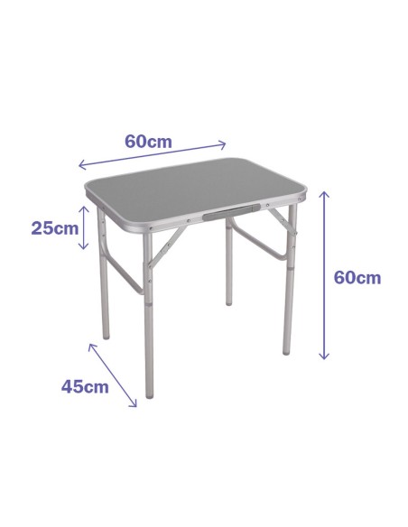 Table Pliante Aluminium Marbueno D25 Assortie Camping et Plage 60X45X25/60 cm 10012