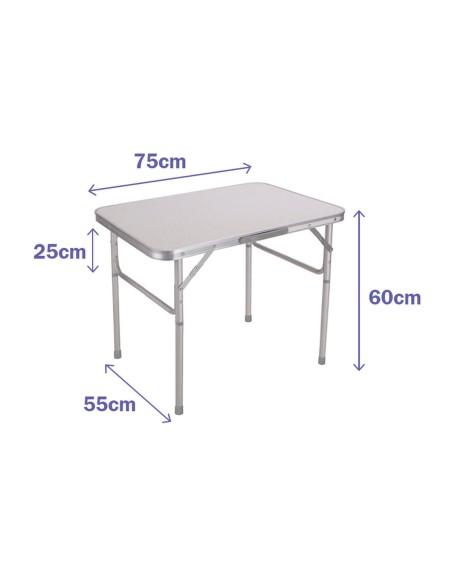 Table Pliante en Aluminium Marbueno D25 Assortie Camping et Plage 75X55X25/60 cm 10013