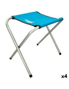 Tabouret Pliant Aktive Bleu Camping 30 x 37 x 40 cm (4 Unités)