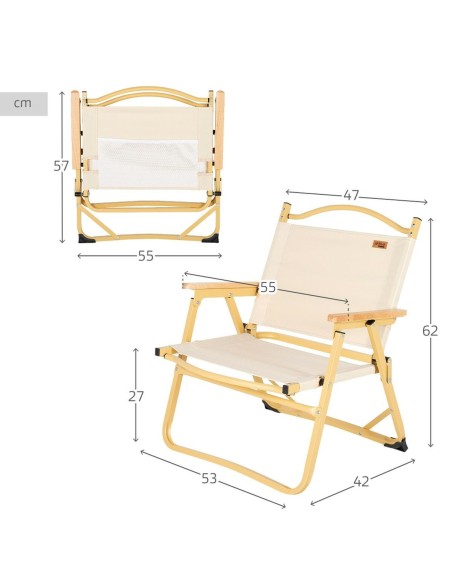 Chaise de camping pliante Aktive Sabana 47 x 62 x 42 cm (2 Unités)